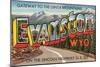 Greetings from Evanston, Wyoming-null-Mounted Art Print