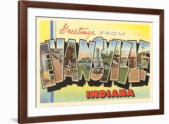 Greetings from Evansville, Indiana-null-Framed Art Print