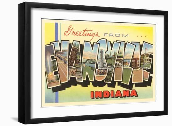 Greetings from Evansville, Indiana-null-Framed Art Print