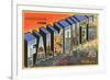 Greetings from Falmouth, Massachusetts-null-Framed Premium Giclee Print