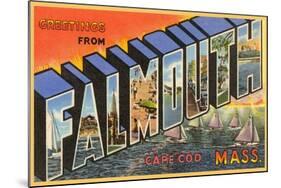 Greetings from Falmouth, Massachusetts-null-Mounted Art Print