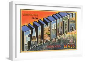 Greetings from Falmouth, Massachusetts-null-Framed Art Print