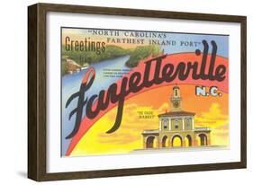 Greetings from Fayetteville, North Carolina-null-Framed Art Print