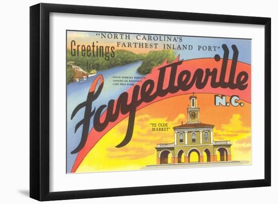 Greetings from Fayetteville, North Carolina-null-Framed Art Print