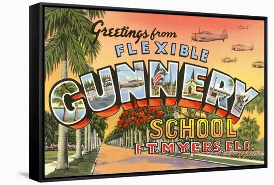 Greetings from Flexible Gunnery School, Florida-null-Framed Stretched Canvas