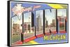 Greetings from Flint, Michigan-null-Framed Stretched Canvas