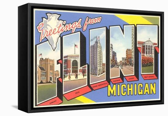 Greetings from Flint, Michigan-null-Framed Stretched Canvas