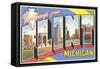 Greetings from Flint, Michigan-null-Framed Stretched Canvas
