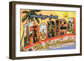 Greetings from Florida, Land of Sunshine-null-Framed Art Print