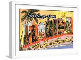 Greetings from Florida, Land of Sunshine-null-Framed Art Print