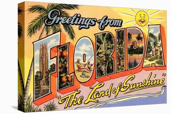 Greetings from Florida, Land of Sunshine-null-Stretched Canvas