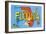 Greetings from Florida, Map-null-Framed Art Print