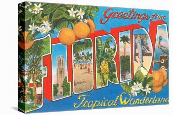 Greetings from Florida, Tropical Wonderland-null-Stretched Canvas