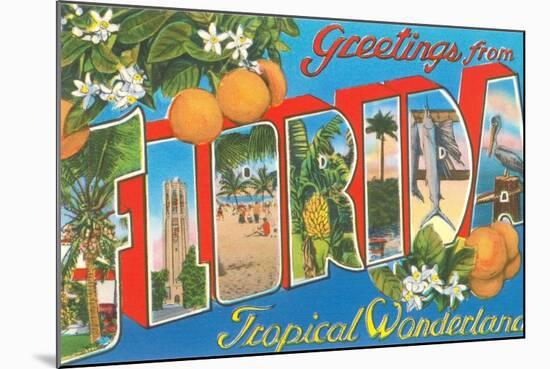 Greetings from Florida, Tropical Wonderland-null-Mounted Giclee Print