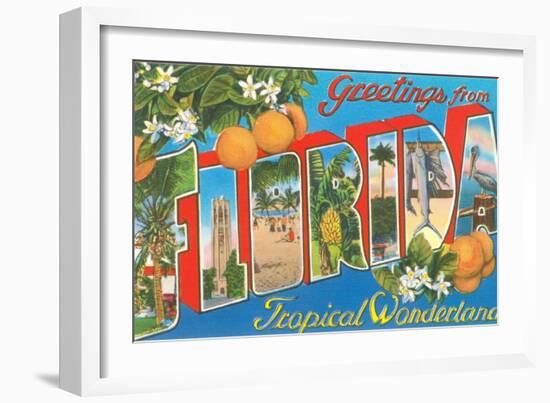 Greetings from Florida, Tropical Wonderland-null-Framed Giclee Print