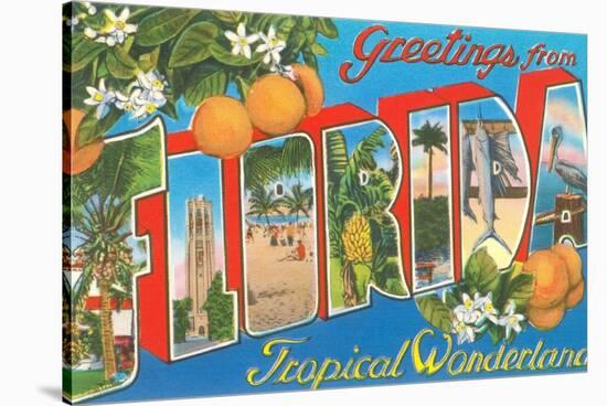 Greetings from Florida, Tropical Wonderland-null-Stretched Canvas