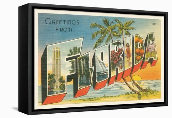 Greetings from Florida v2-Wild Apple Portfolio-Framed Stretched Canvas