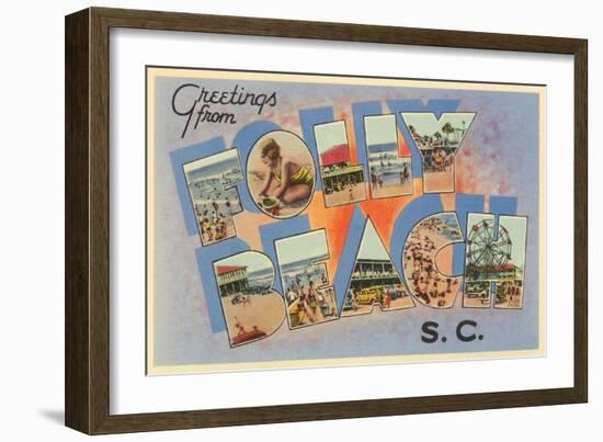 Greetings from Folly Beach, South Carolina-null-Framed Art Print