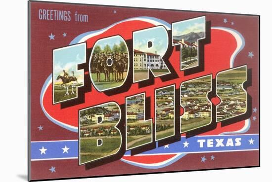 Greetings from Fort Bliss, Texas-null-Mounted Art Print