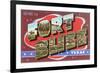 Greetings from Fort Bliss, Texas-null-Framed Premium Giclee Print