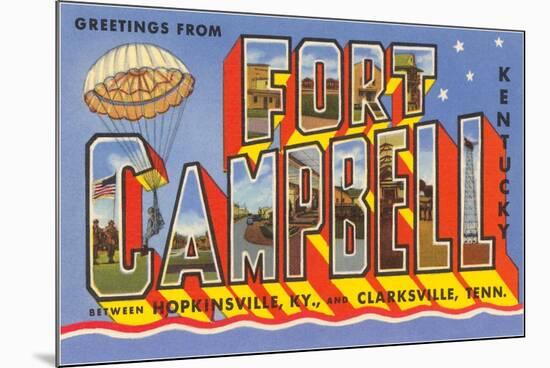 Greetings from Fort Campbell, Kentucky-null-Mounted Art Print