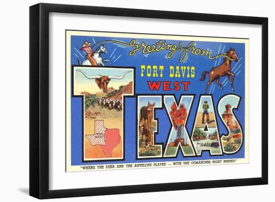 Greetings from Fort Davis, Texas-null-Framed Art Print