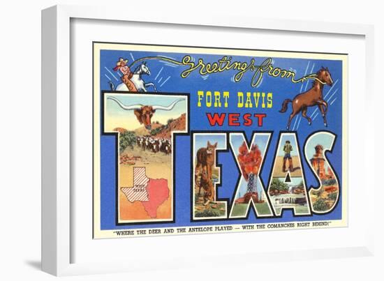 Greetings from Fort Davis, Texas-null-Framed Art Print