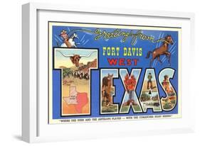 Greetings from Fort Davis, Texas-null-Framed Art Print