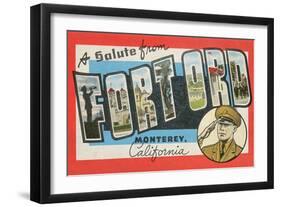 Greetings from Fort Ord, California-null-Framed Art Print