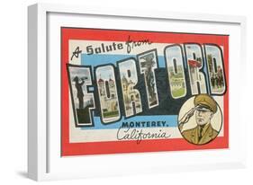 Greetings from Fort Ord, California-null-Framed Art Print