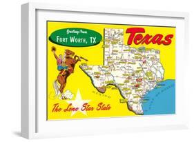 Greetings from Fort Worth, Texas-null-Framed Art Print