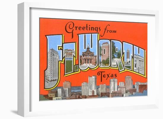 Greetings from Fort Worth, Texas-null-Framed Art Print