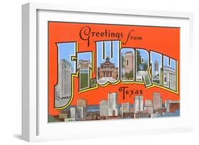 Greetings from Fort Worth, Texas-null-Framed Art Print