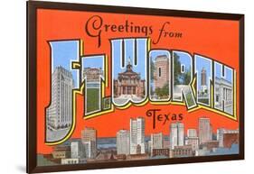 Greetings from Fort Worth, Texas-null-Framed Art Print