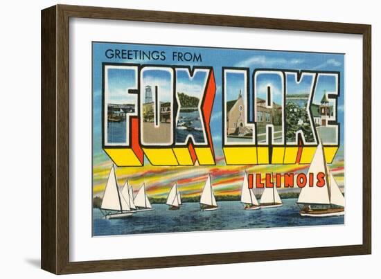 Greetings from Fox Lake, Illinois-null-Framed Art Print