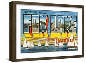 Greetings from Fox Lake, Illinois-null-Framed Art Print