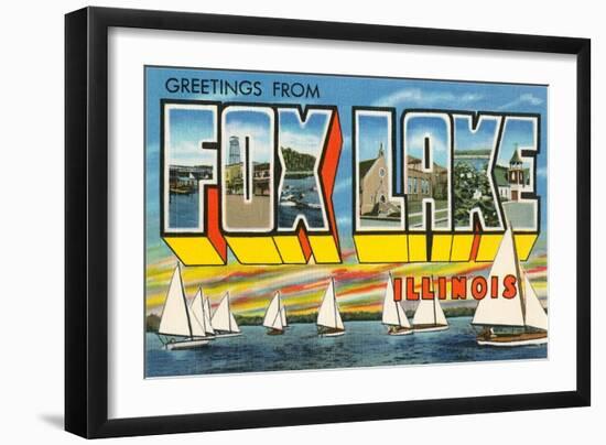 Greetings from Fox Lake, Illinois-null-Framed Art Print