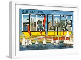 Greetings from Fox Lake, Illinois-null-Framed Art Print