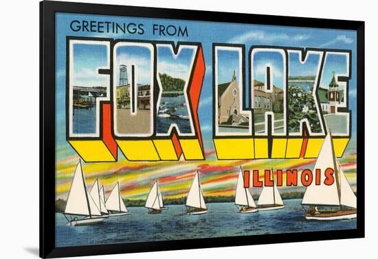 Greetings from Fox Lake, Illinois-null-Framed Art Print