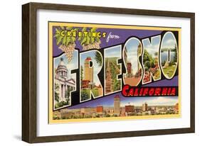 Greetings from Fresno, California-null-Framed Art Print