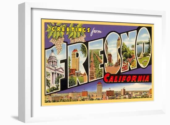 Greetings from Fresno, California-null-Framed Art Print