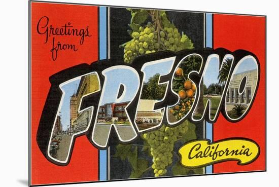 Greetings from Fresno, California-null-Mounted Art Print
