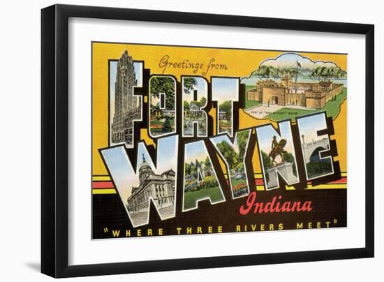 Greetings from Ft. Wayne, Indiana-null-Framed Art Print