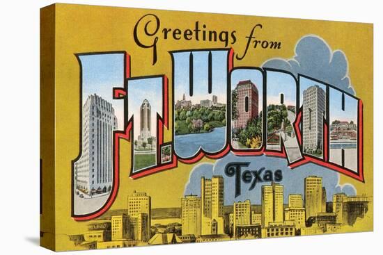 Greetings from Ft. Worth, Texas-null-Stretched Canvas