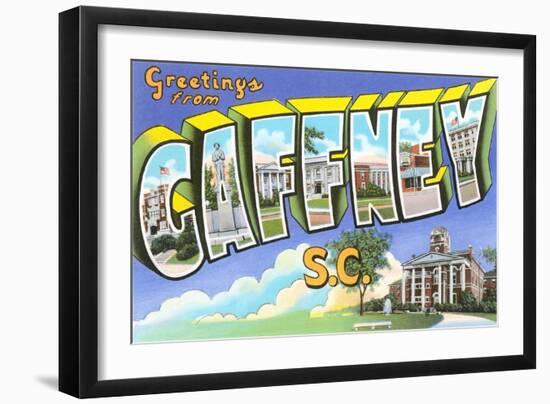 Greetings from Gaffney, South Carolina-null-Framed Art Print