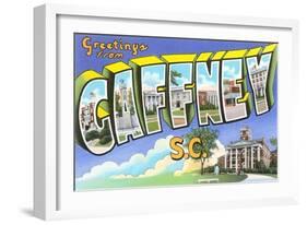 Greetings from Gaffney, South Carolina-null-Framed Art Print