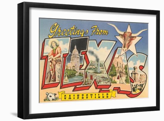 Greetings from Gainesville, Texas-null-Framed Art Print