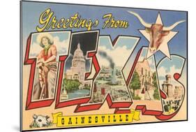Greetings from Gainesville, Texas-null-Mounted Art Print