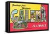 Greetings from Galena, Illinois-null-Framed Stretched Canvas