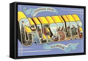 Greetings from Galesburg, Illinois-null-Framed Stretched Canvas